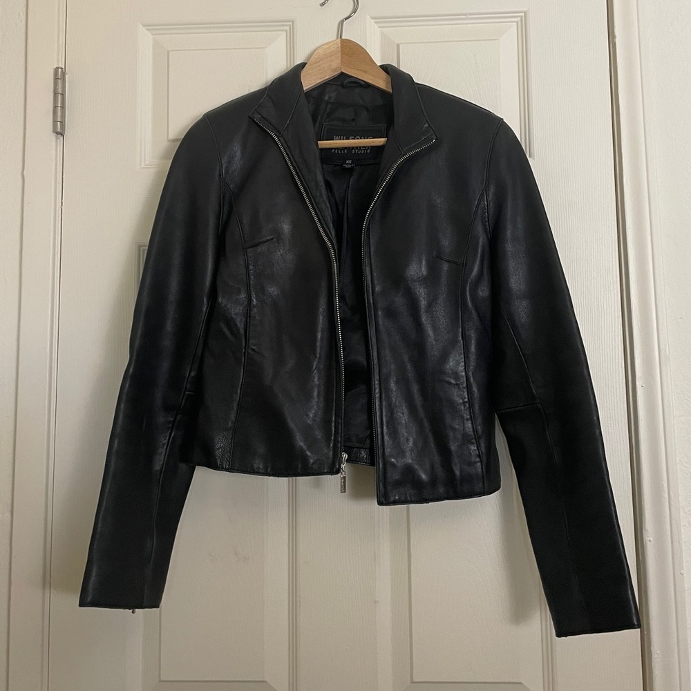 Wilson leather black motor jacket soft